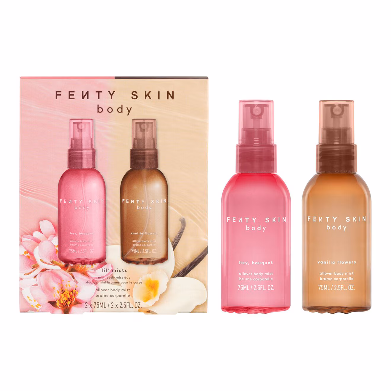Fenty Skin Lil' Mists – Mini Body Mist Duo (Vanilla Flowers & Hey, Bouquet)